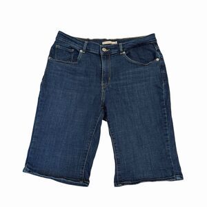 Levi's Classic Bermuda Shorts Womens Stretch Denim Size 30 Dark Wash Blue